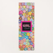Meisje Power | Roze Meisje Mooie Wildflower Vrouwe Yogamat (Voorkant)