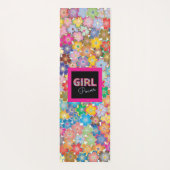 Meisje Power | Roze Meisje Mooie Wildflower Vrouwe Yogamat (Achterkant)