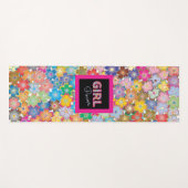 Meisje Power | Roze Meisje Mooie Wildflower Vrouwe Yogamat (Voorkant (horizontaal))