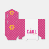 Meisje power schattige jurk roze geruite gestikte bedankdoosjes (Uitgevouwen)