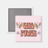 Meisje Power tekst ontwerp met sterren Magneet (Voorkant / Achterkant)
