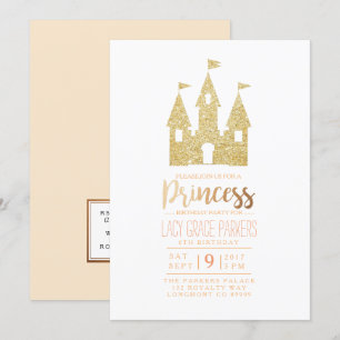 Meisje Prinses Verjaardag   Themafeestje Kaart