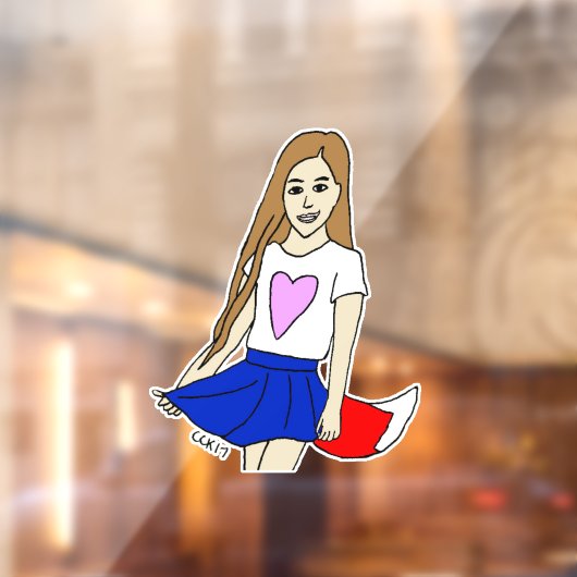 meisje raamsticker (Vel 2)
