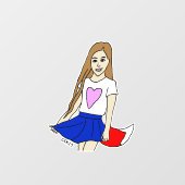 meisje raamsticker (Vel)