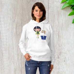 Meisje Recycling Pizza Box Fun Eco-vriendelijk Hoodie