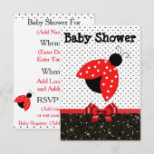 Meisje RedLadybug Baby shower Uitnodiging (Voorkant / Achterkant)