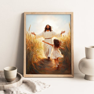 Meisje Rent Naar Jezus, Een Sprong Van Trouw, Chri Poster
