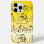 meisje retro geel ombre fiets Case-Mate iPhone case (Achterkant)