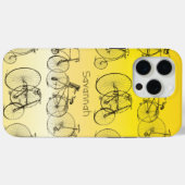 meisje retro geel ombre fiets Case-Mate iPhone case (Achterkant (horizontaal))