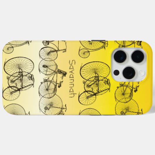  meisje retro geel ombre fiets Case-Mate iPhone case (Achterkant (horizontaal))