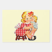  Meisje Retro Schattige Inpakpapier Vel (Voorkant 2)