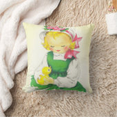  Meisje Retro Schattige Kussen (Deken)