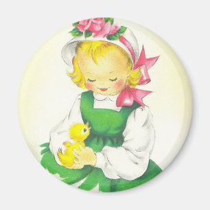 Meisje Retro Schattige Magneet