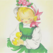  Meisje Retro Schattige Sticker (Voorkant)