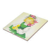  Meisje Retro Schattige Tegeltje (Zijkant)