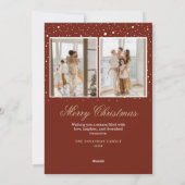 Meisje Retro Sneeuw Kerstkaarten Feestdagenkaart (Achterkant)