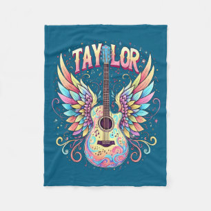 Meisje retro taylor voornaam groovy 70's 80's  fleece deken