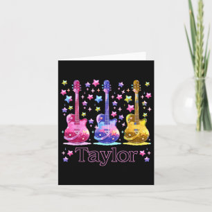 Meisje Retro Taylor Voornaam Persoonlijke Groovy 8 Kaart