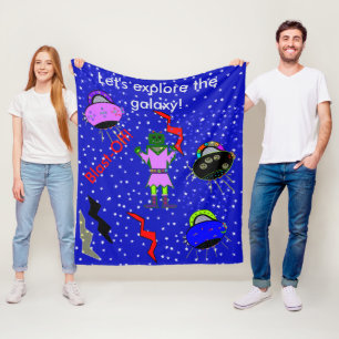 Meisje Robot Alien Ruimteschepen Kinderen Middelgr Fleece Deken