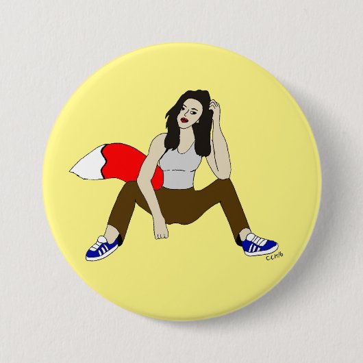 meisje ronde button 7,6 cm (Voorkant)