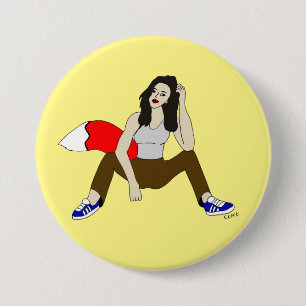 meisje ronde button 7,6 cm