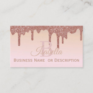 Meisje, Roos Gold Glitter Visitekaartje