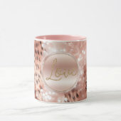 Meisje Roos Goud Leopard Bokeh Mok (Midden)