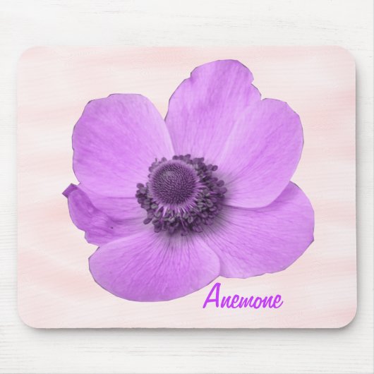 meisje roze Anemone Mousepad Muismat (Voorkant)