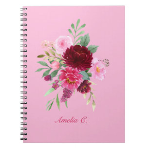 Meisje Roze Bloemen Notitieboek