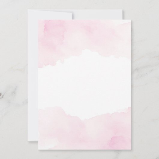 Meisje Roze Boog Gouden Kruis Doop Doop Kaart (Achterkant)