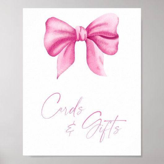 MEISJE ROZE BOOG KAARTEN EN GESCHENKEN POSTER (Voorkant)