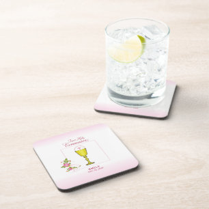 Meisje Roze Eerste Heilige Communie, Kelk, Hostie, Drankjes Onderzetter