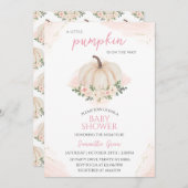 Meisje Roze en Gouden Pompoen Baby shower Kaart (Voorkant / Achterkant)