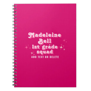 Meisje Roze Klasse Leraar Naam Team Squad Elke Gra Notitieboek