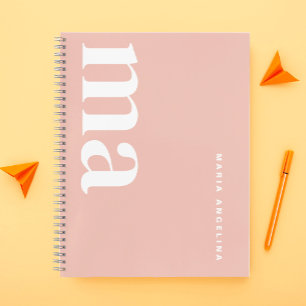 Meisje Roze Monogram School Notitieboek