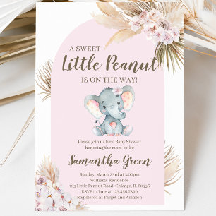 Meisje Roze Olifant Baby Shower Kaart