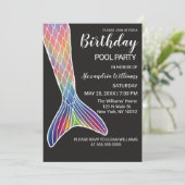 Meisje Roze Paarse Marine Zeemeermin Staart Zwemba Kaart (Staand voorkant)