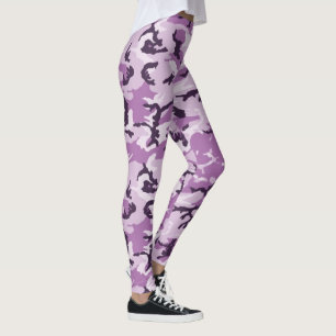 Meisje Roze/Paarse Woodland Camouflage Patroon Leggings