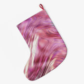 Meisje Roze Parel Roos Gouden Glam Grote Kerstsok (Achterkant (Hangend))