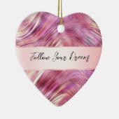 Meisje Roze Parel Roos Gouden Glam Keramisch Ornament (Rechts)