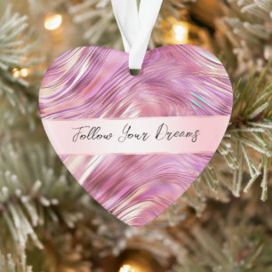 Meisje Roze Parel Roos Gouden Glam Ornament