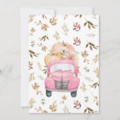 Meisje Roze Pompoen Truck Baby shower Kaart (Achterkant)