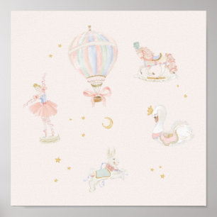 Meisje Roze Prinses Ballerina Sprookjes Slaapkamer Poster