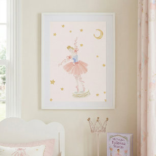 Meisje Roze Prinses Ballerina Sprookjes Slaapkamer Poster