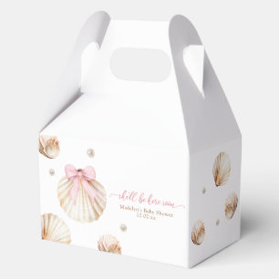 Meisje Roze Strik Schelp Baby Shower Bedankdoosjes