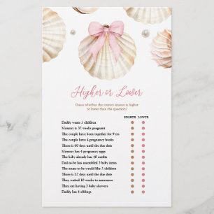 Meisje Roze Strik Schelp Baby Shower Hoger of Lage