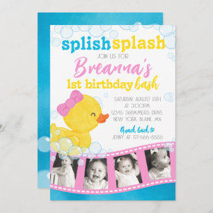 Meisje Rubber Duck Filmstrip Multi Afbeelding Verj Kaart