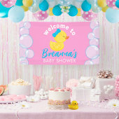 Meisje Rubber Ducky Baby shower Welkom opknoping Spandoek
