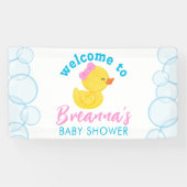 Meisje Rubber Ducky Baby shower Welkom opknoping Spandoek (Horizontaal)