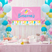 Meisje Rubber Eend Baby shower Hanging Welkom Spandoek